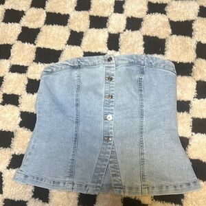 Denim Button-Up Corset Top